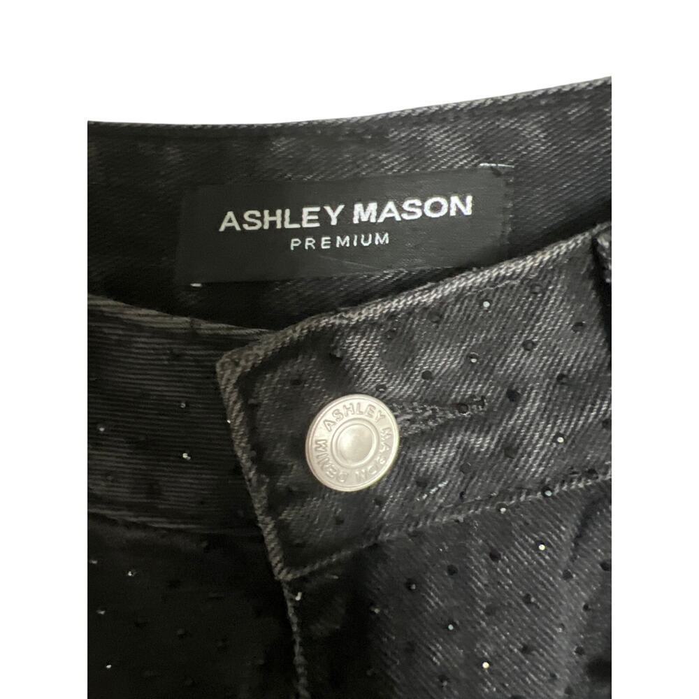 NWT Ashley Mason women Black high rise straight legs denim size 5. - Picture 5 of 9